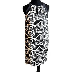 Apt 9 Sleeveless Summer Dress Black And White Abstract Pattern Sz Small Keyhole
